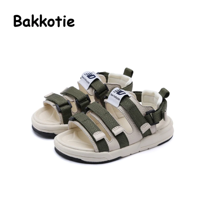 Bakkotie 2018 новые летние для маленьких мальчиков модные пляжные сандалии девочек