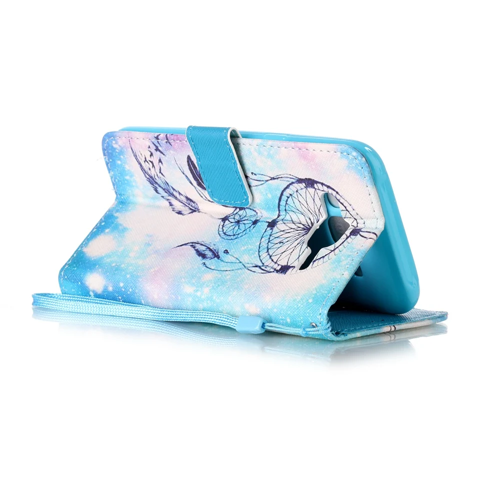 Милый кожаный чехол-кошелек с рисунком волка Совы черепа мечты для Samsung Galaxy J3 J5 2015