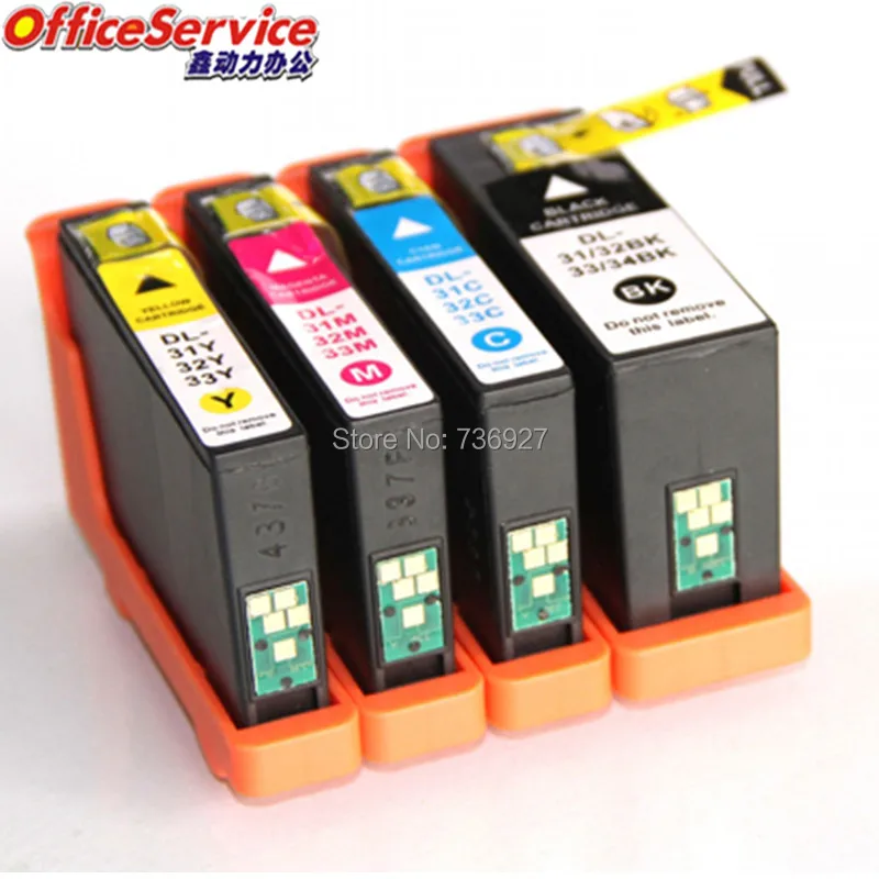 Совместимые чернильные картриджи для струйного принтера Dell 31/32/33/34 V525W V725w|ink