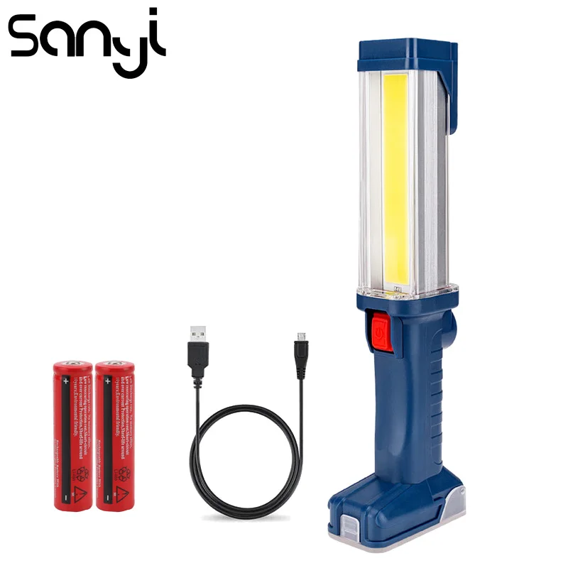 

SANYI 2*18650 Battery Flashlight Torch USB Recharging Portable Lantern 2 Modes 3800 LM Working Camping Light