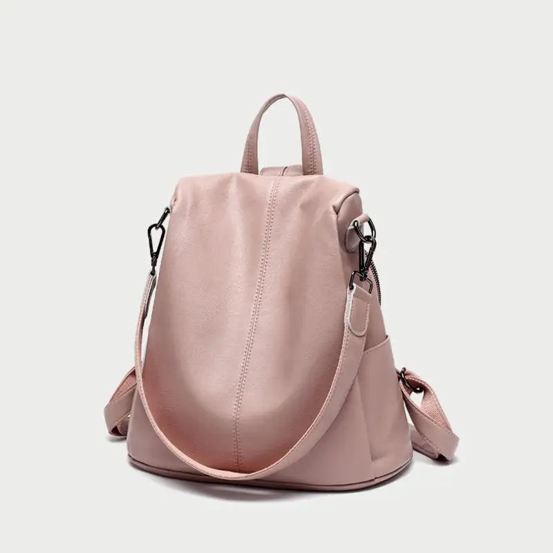 Рюкзак из овечьей кожи с защитой от кражи Mochila, дорожная сумка, Женская Повседневная модная школьная сумка на плечо