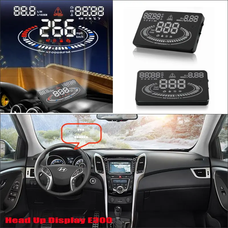 Car HUD Head Up Display For Hyundai Elantra/Santa FE/Sonata 2013-2020 Safe Driving Screen Projector Windshield Plug And Play