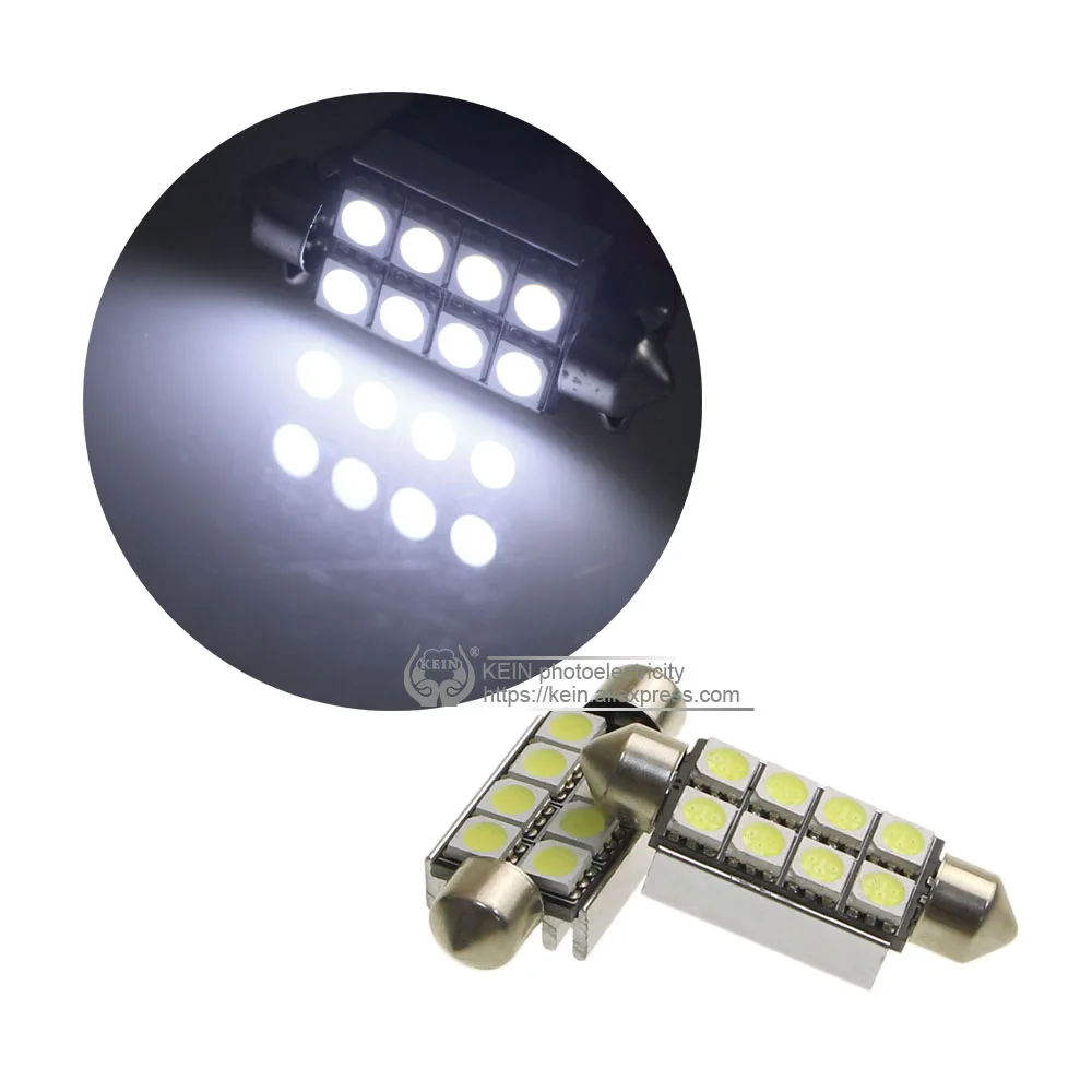 KEIN 2 шт. гирлянда светодиодный лампы 41 мм c5w c3w c10w автомобиля 5050 8SMD авто чтения
