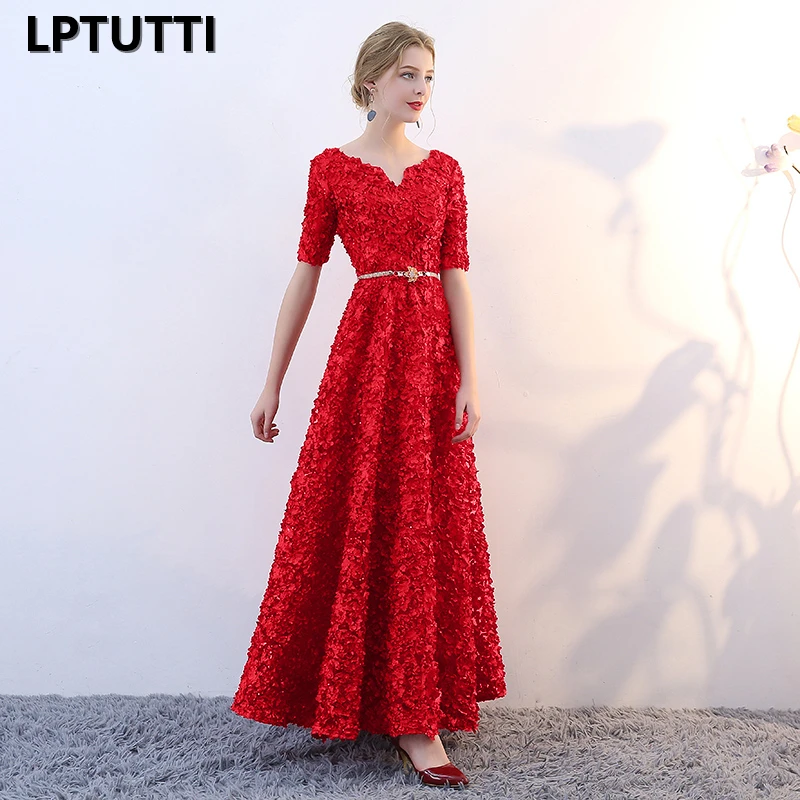 LPTUTTI Appliques V-neck Plus Size New For Women Elegant Date Ceremony Party Prom Gown Formal Gala Luxury Long Evening Dresses | Свадьбы и