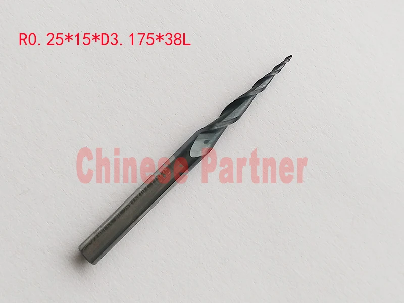 4 шт./лот R0.25/R0.5/R0.75/R1x15xD3.175x38L 1/8 &quotхвостовик HRC55 Карбид конические концевые фрезы