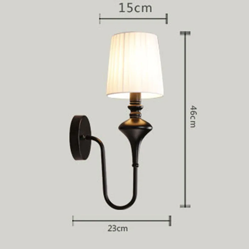 

Modern Led Wall Lamp Hotel Lighting Fabric Lampshade Wall Sconce For Corridor Balcony Bedroom White Black Bedside Wall Lights