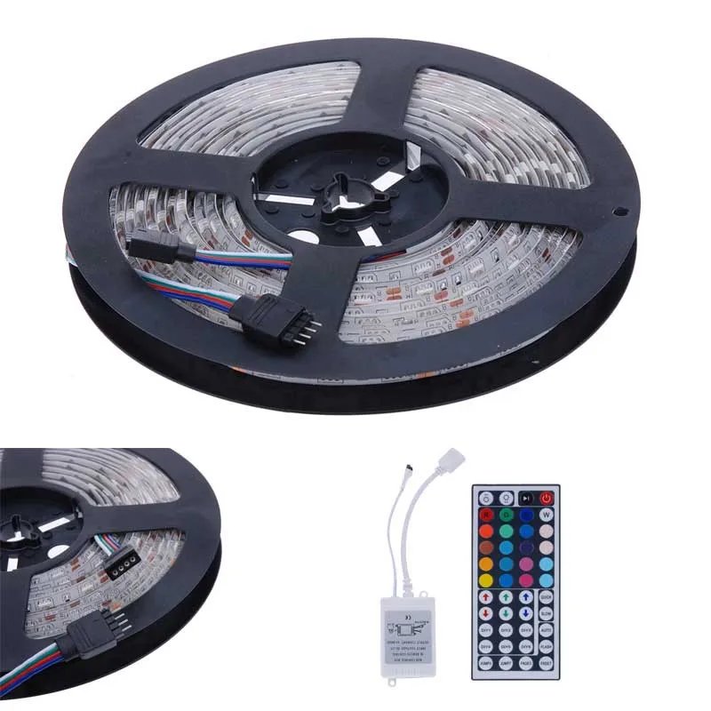 Цветная(RGB) Светодиодные ленты Водонепроницаемый 5050 10 м ИК 12V ФИТА светодиодный светильник полосы неоновый светодиодный 12V гибкие светодиодные ленты светодиодный пропилен-каучука прокладки с контроллером и переходником