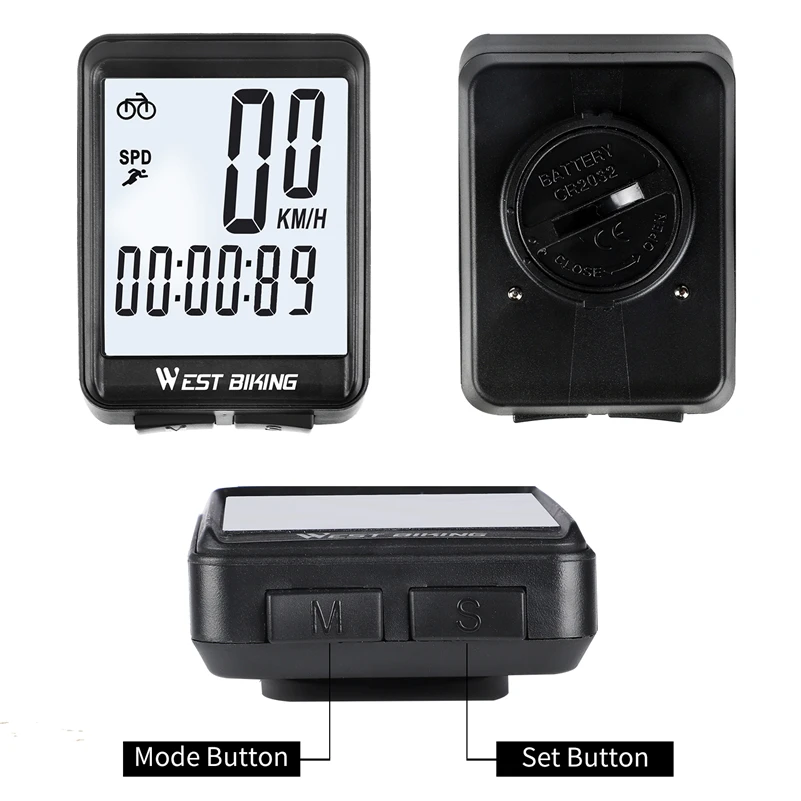 WEST BIKING Multifunction Bicycle Computer Rainproof Wired Wireless Odometer Cycling Speedometer To Bike MTB Accessories | Спорт и