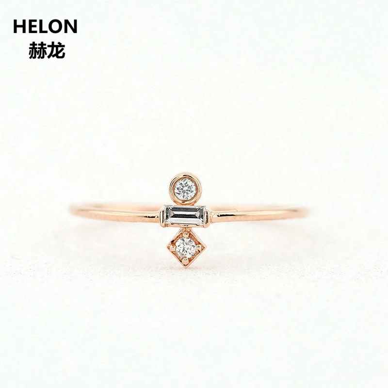 Solid 10K Rose Gold Engagement Ring for Women Wedding Anniversary Natural Diamonds Band Unique | Украшения и аксессуары