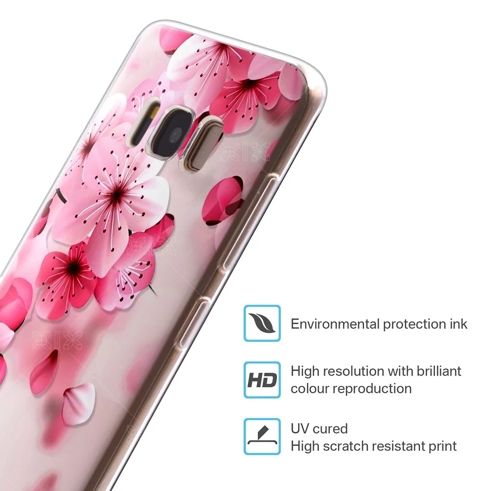 Мягкий чехол из ТПУ для Samsung Galaxy S8 с милыми цветами S9 S7 Edge Plus J3 J5 J7 2016 2017 | Мобильные