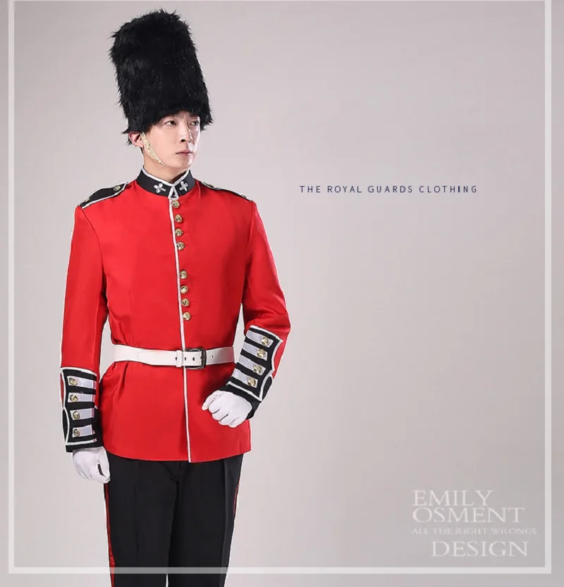 

England Royal guard soldier costume stage British guard court Garment drumming Chorus Outfit red guard clothing