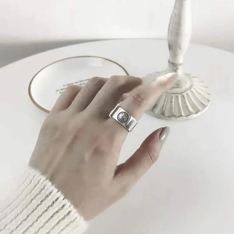 SOQMO новые ювелирные изделия Винтаж серебро 925 кольцо Королева елизания Открытые Кольца для женщин anillos plata 925 para mujer SQM264