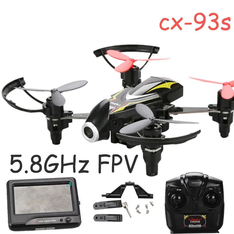 Беспилотные летательные аппараты с 2 батареи CX 93S 6 Axis Gyro 4CH 5 8 ГГц FPV Дрон 120 Широкий