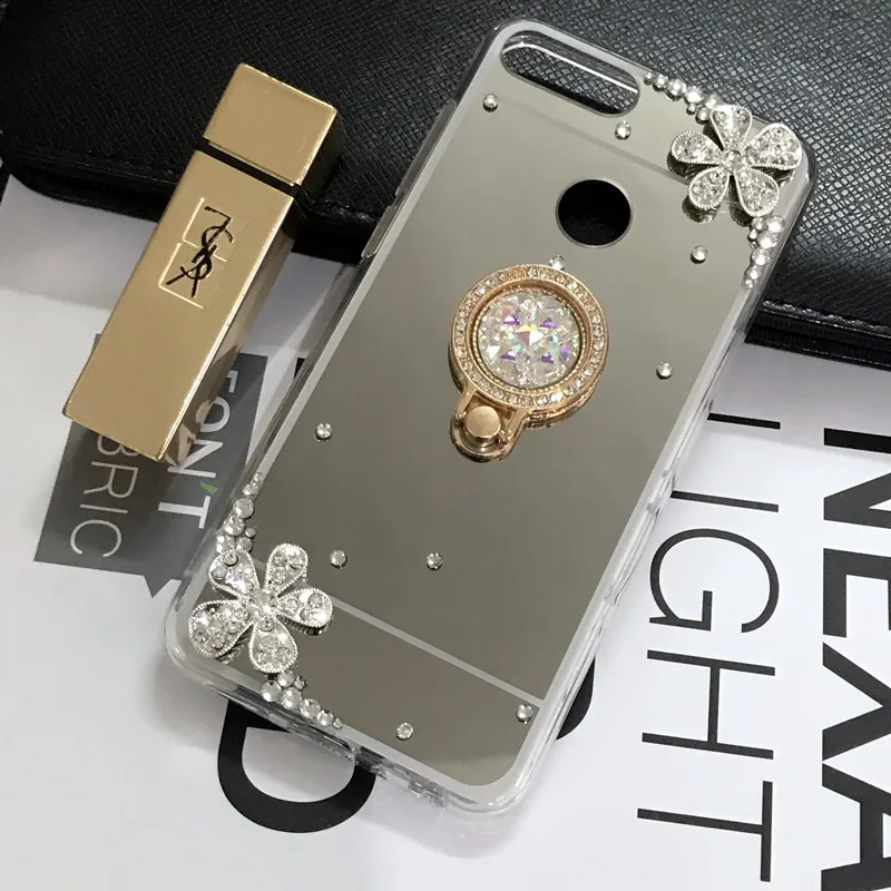 Зеркало Bling держатель чехол для huawei P20 Lite Honor 7C 7A Pro Y5 Y9 Y7 Y6 Prime Honor 8X 8A 20 10 i 9 Lite P Smart Z