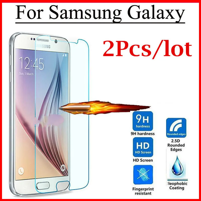 2 шт./лот закаленное стекло для защиты экрана Samsung Galaxy J1 2016 J2 Prime J3 J5 J7 2015 2017 защитная