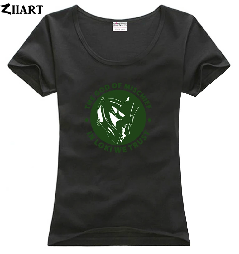 Loki the god of mischief in loki we trust/Одежда для пар хлопковая футболка с короткими рукавами и