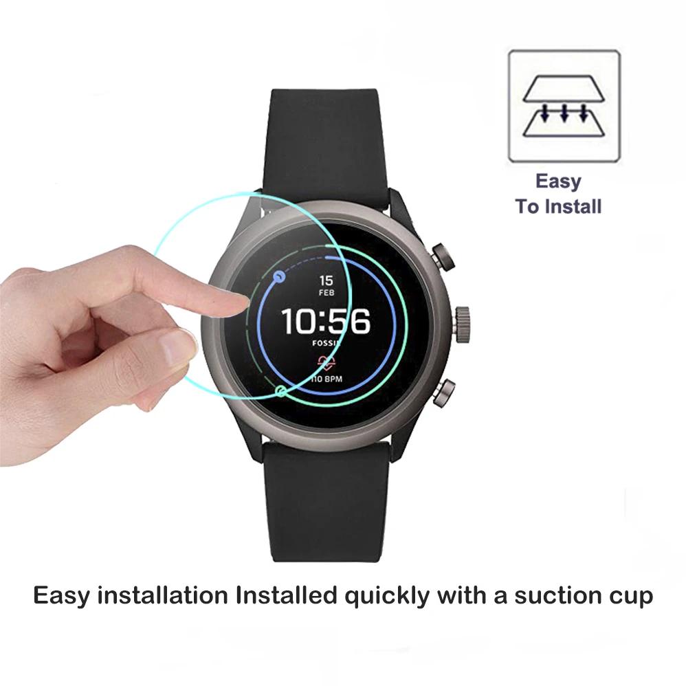 2 упаковки для Fossil Sport Smartwatch мужские часы 43 мм женские и 41 0 3 2.5D 9H закаленное стекло