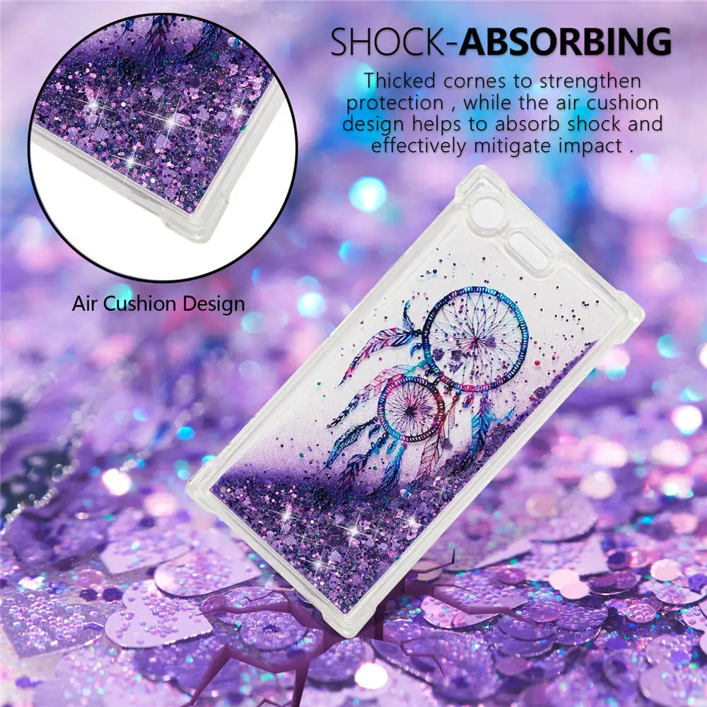 Case On For Sony Xperia XZ Premium SO-04J G8141 G8142 Glitter Quicksands Diamond Stars Covers Dual SIM Cases Shine Full Housing |