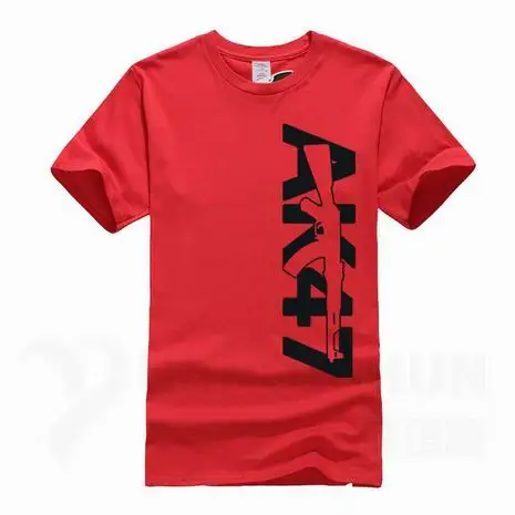 Boutique Men Tops Tees Summer Fashion New AK47 Printed T Shirt Short Sleeve Men AK 47 Rifle Gun Personalized T Shirts 3XL