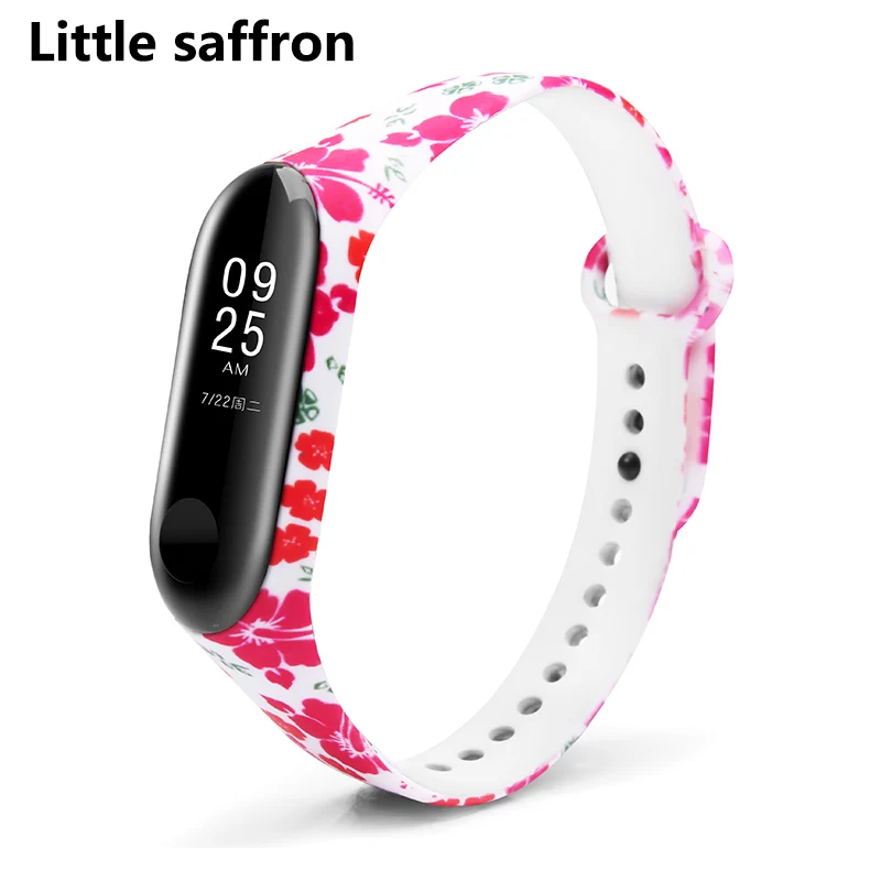 Litter Saffron BOORUI mi band 3 ремешок удобный цветной mi band ремешок с разнообразным цветочным принтом для xiaomi mi band 3 Смарт-браслеты - Цвет: Litter Saffron