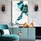 Большая Современная Абстрактная мраморная синяя акварельная картина на холсте художественные настенные картины постер для гостиной офиса домашний декор