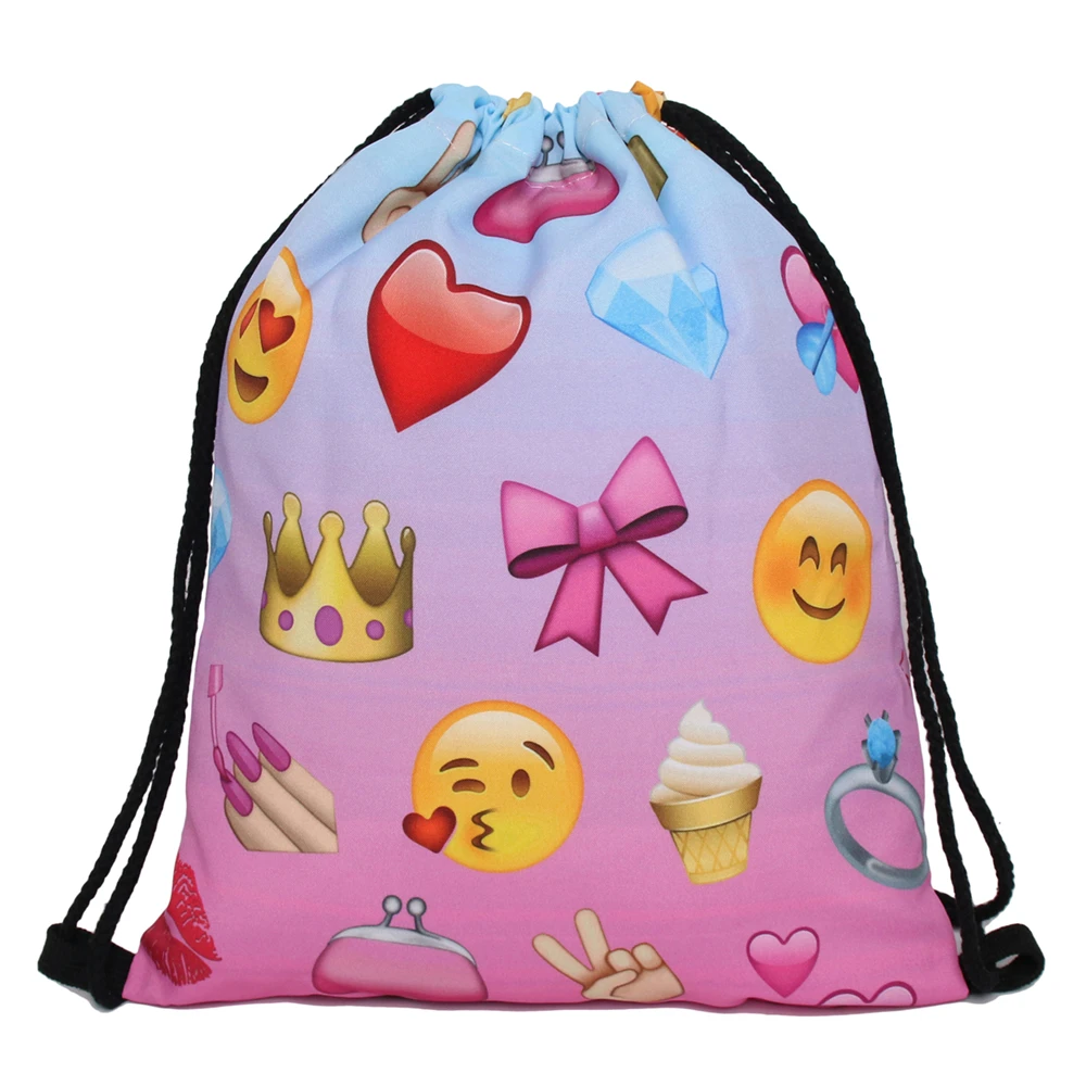 Deanfun Emoji Рюкзак 2017 Новые Моды для Женщин Рюкзаки 3D Печати Мешки Drawstring Сумка Для