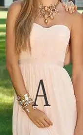 Потрясающее Персиковое платье для подружки невесты недорогое шифоновое