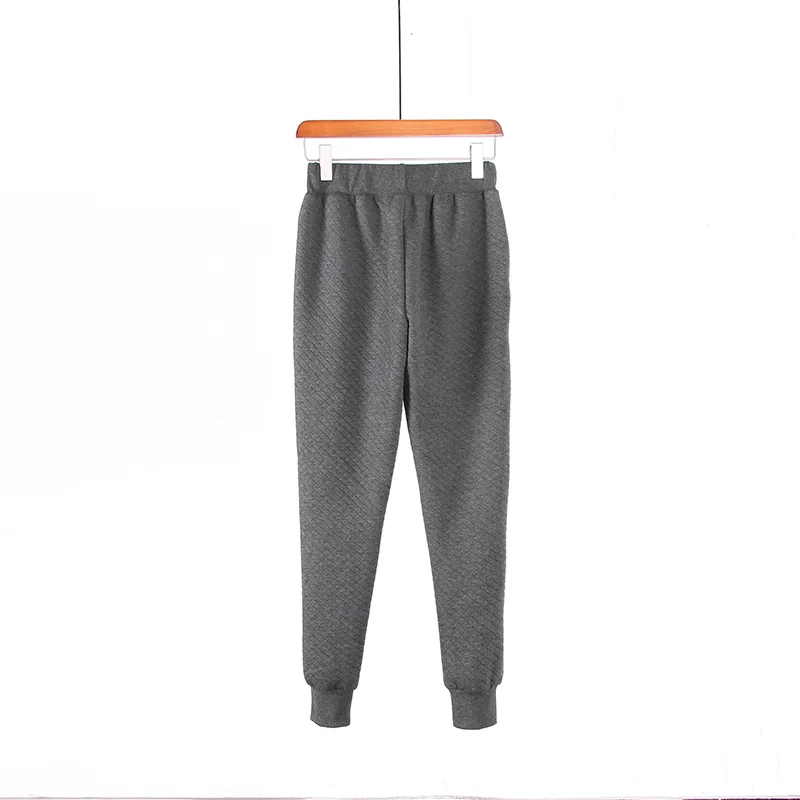 High Quality Winter/Autumn Womens Black/Gray Rhombic Lattice Pants Women Cotton Casual Sweatpants Personality Female Sweat | Женская