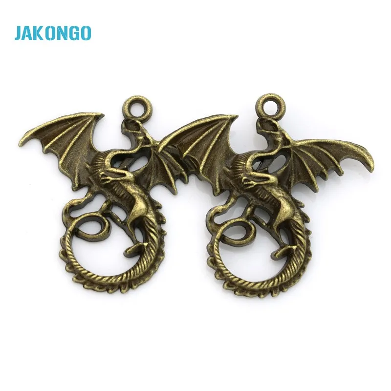 4 шт. посеребренные Подвески в виде огненного дракона|dragon charm pendant|charm pendantpendants for