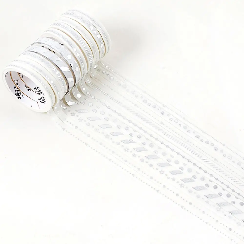 8 Новинка 10 шт./компл. черная Foiled васи лента японская бумага DIY планировщик маскировки клейкие наклейки с лентами Декоративные Канцелярские Ленты - Цвет: 8