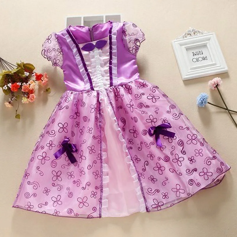 Girls Princess Dress Kids Summer Elsa Cinderella Snow White Aurora Sofia Rapunzel Costume Girl Halloween Party | Детская одежда и