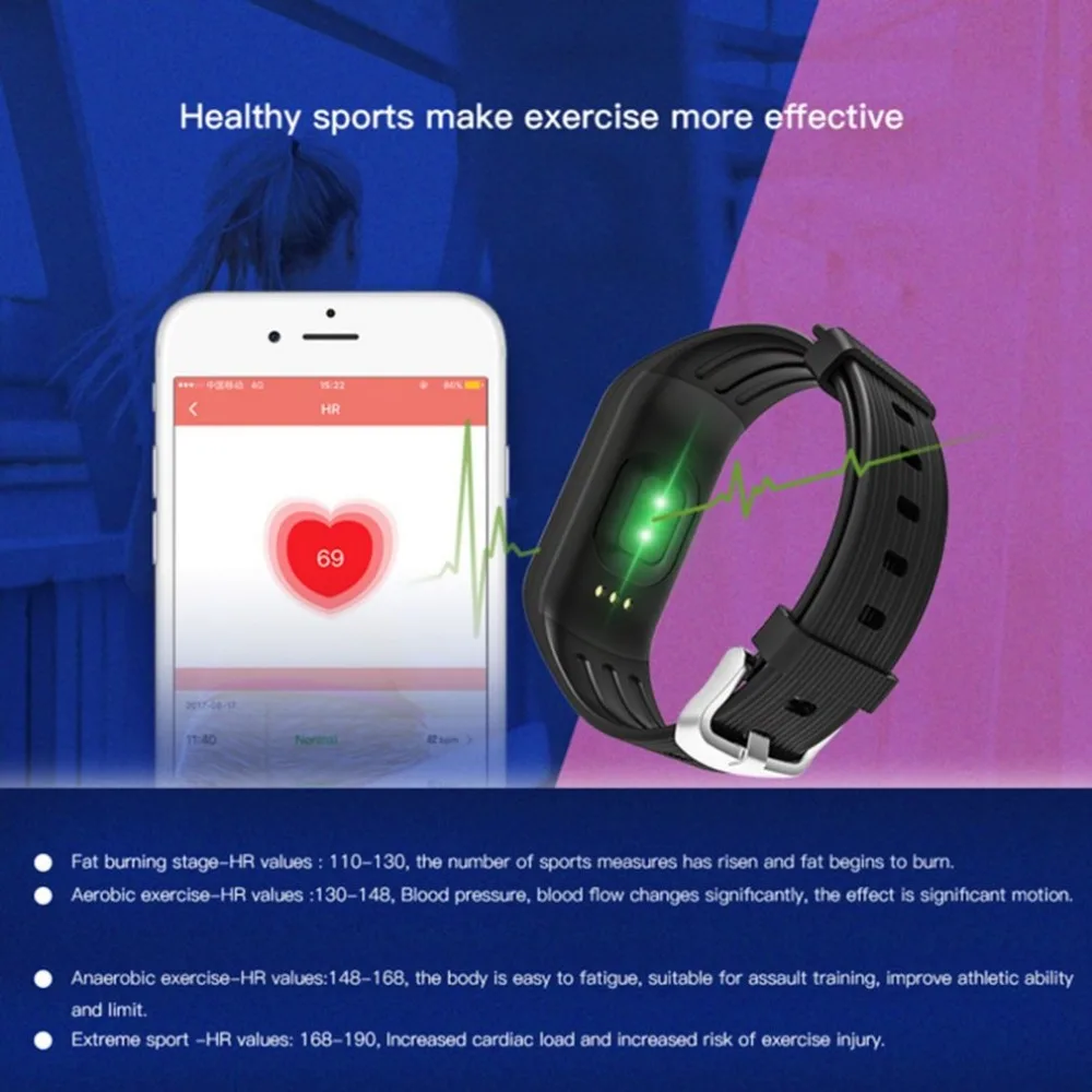 K1 Фитнес трекер умный браслет в реальном времени монитор сердечного ритма Bluetooth