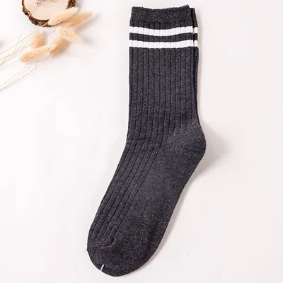 Dark grey COCOTEKK, модные однотонные вязаные женские носки для девочек и женщин, цветные хлопковые носки для девочек средней школы, Лидер продаж, подарок - Цвет: Dark grey