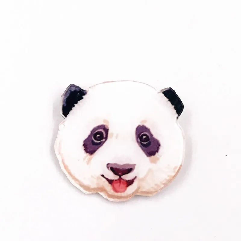 1Pcs Animal Dog Panda Cartoon Pins and Brooches for Women Men Lapel Pin Backpack Bags Badges Kids Gifts Custom Button Badges - Цвет: Никелевый