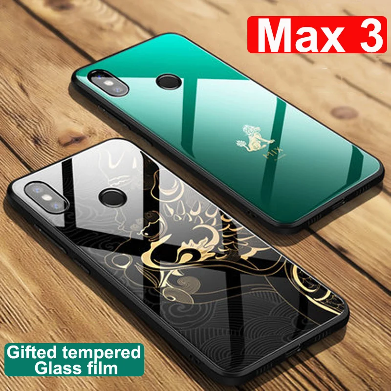 

Чехол-накладка для Xiaomi Mi Max 3, из закаленного стекла, в ассортименте.