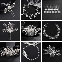 miallo fashion pearls wedding hair clip bridal hair accessories jewelry flower comb hairpins handmade pearl headpieces