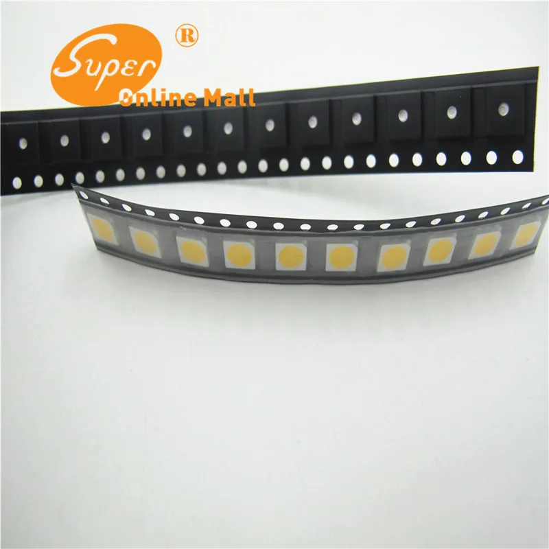 5050 Белый SMD/SMT High Power LED PLCC-6 3-ЧИПОВ Супер Яркий свет лампы 100 шт. БЕЛЫЙ Свет диод |