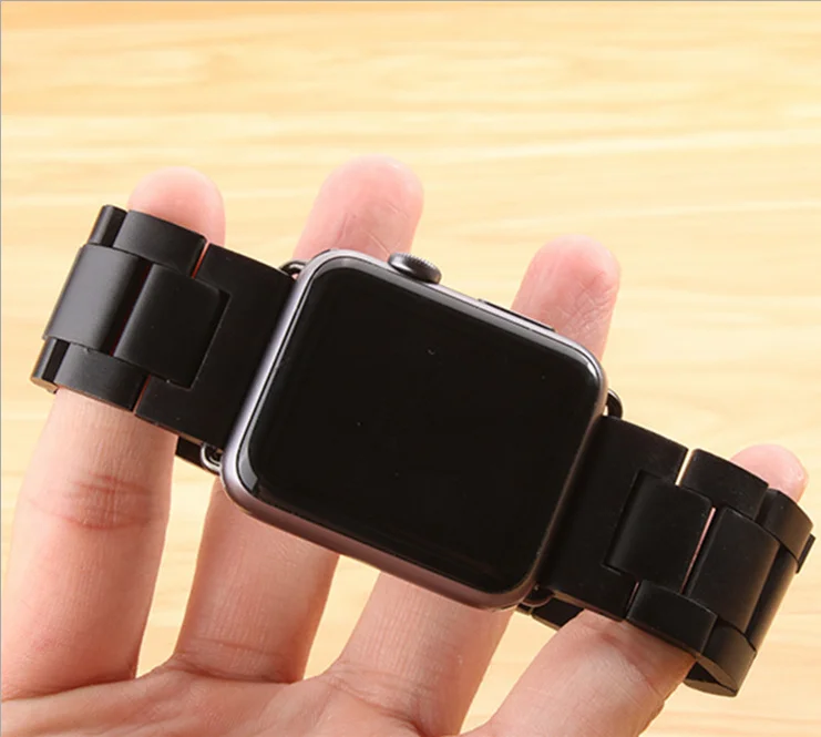 Деревянные часы ремешок для Apple Watch Band Ссылка браслет деревянные на запястье с