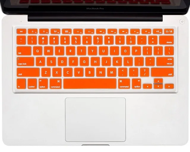Orange Английская силиконовая крышка клавиатуры США для Apple Macbook Air Pro retina 13 15 17 защитные наклейки для mac book ноутбук пленка - Цвет: Orange