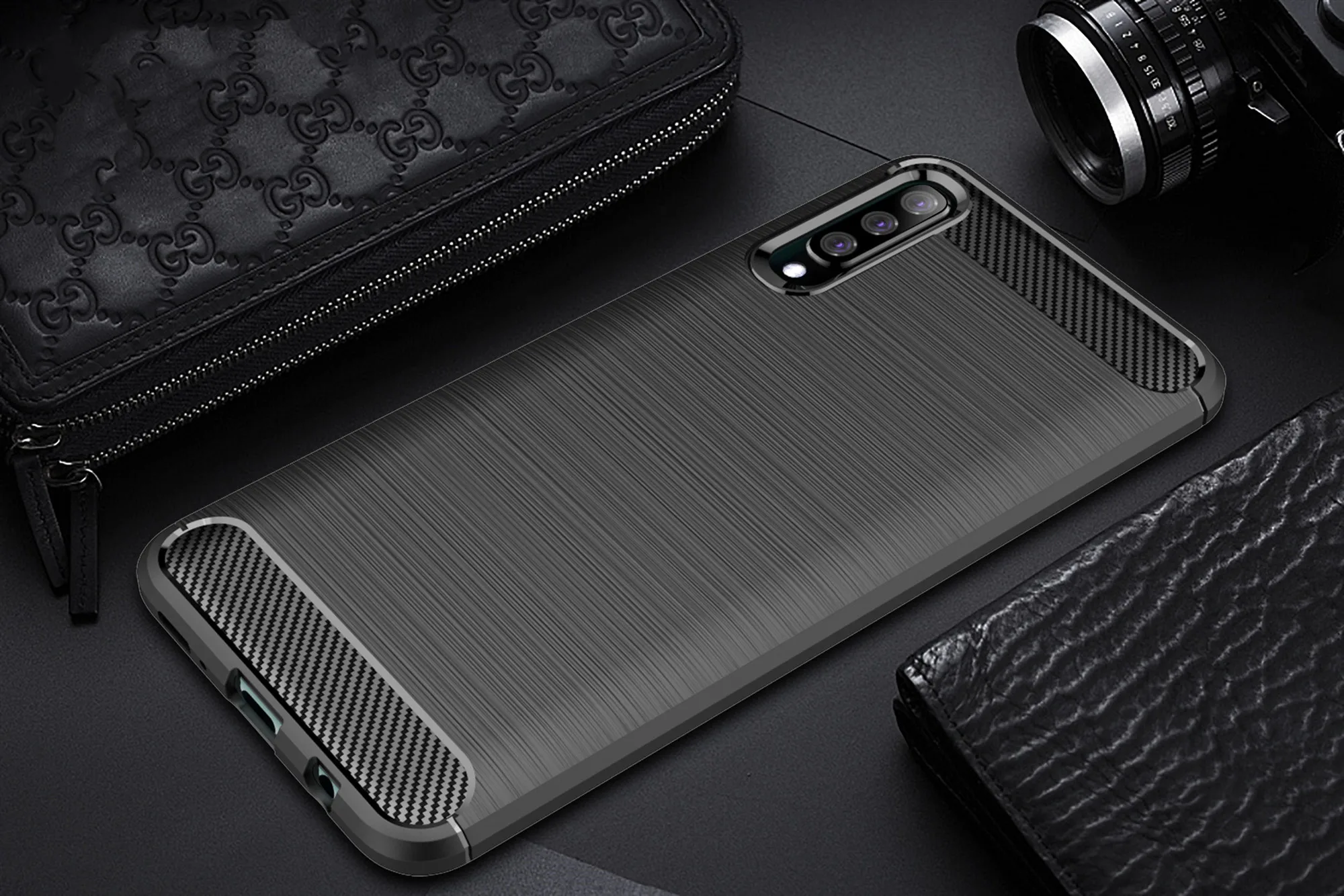 Carbon Fiber Protective TPU Silicone Back Cover For Samsung Galaxy A70 A60 A50 A40 A30 A20E A10E M40 M30 M20 M10 A8S A9S Cases |