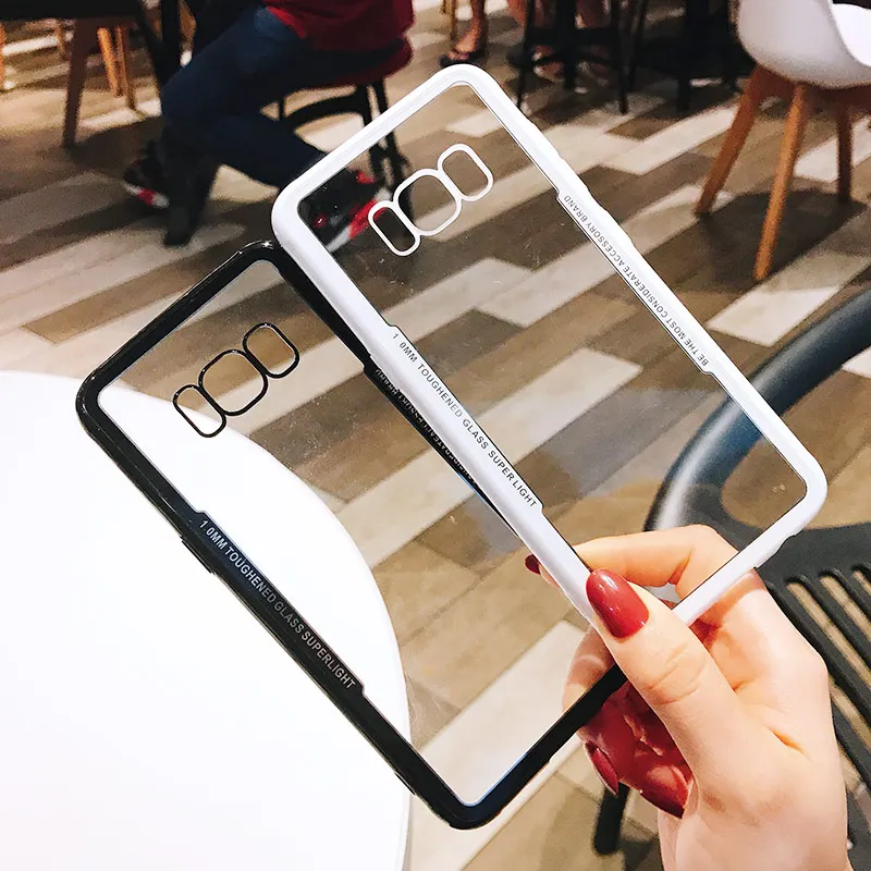 Прозрачный Гибридный чехол для Samsung Galaxy Note 9 S7 edge жесткий прозрачный 8 S8 S9 Plus