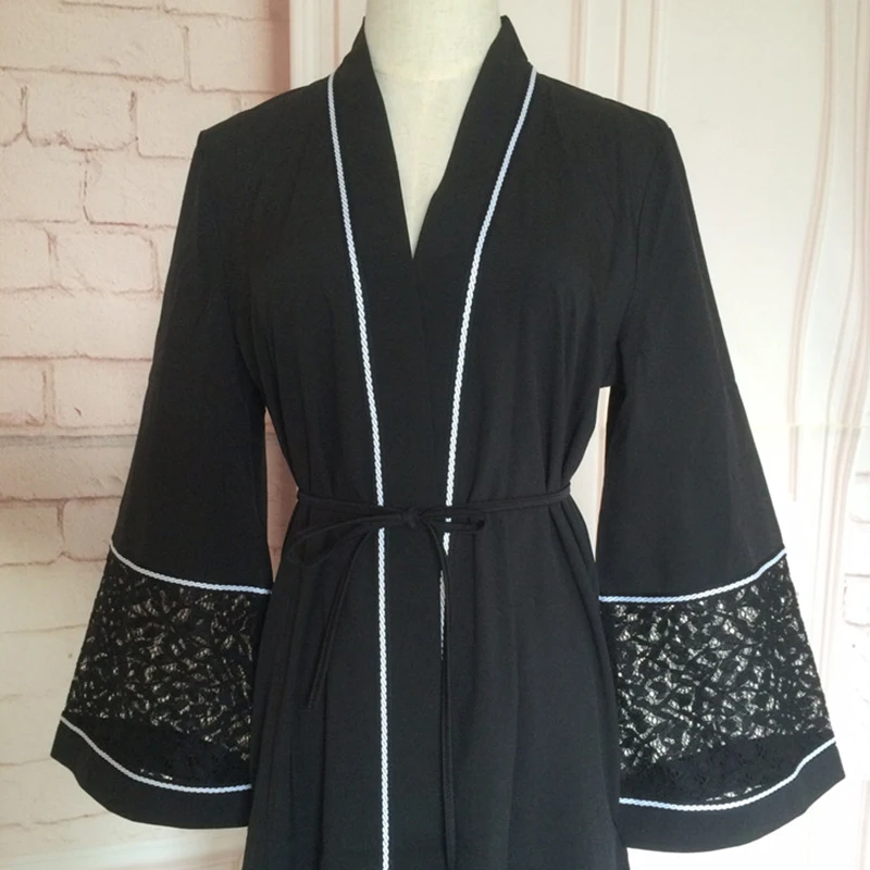 Buytiz Повседневное Черные Сетчатые мусульманское abaya Макси длинное платье Роба