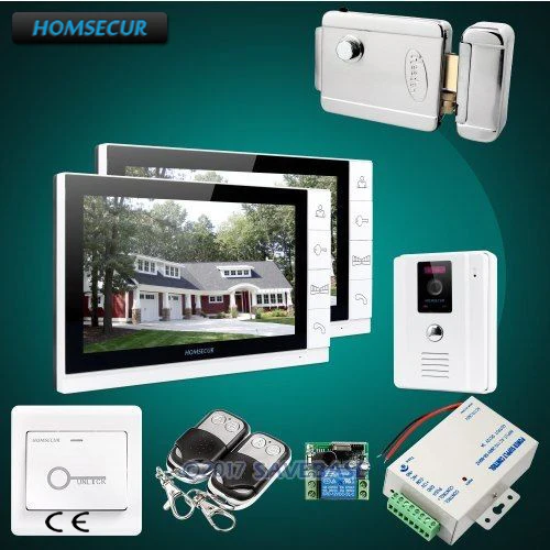 Видеодомофон HOMSECUR 9 дюймов с ИК ночным видением 1C2M|door phone intercom system|intercom systemvideo door |