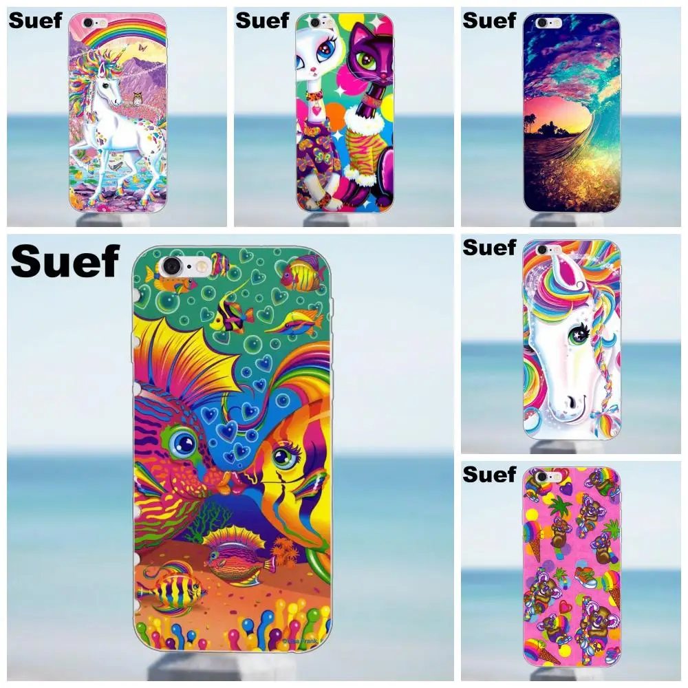 Suef Радужное вдохновляющее искусство Lisa Frank для iPhone X 4 4S 5 5S 5C SE 6 6S 7 8 Plus Galaxy A3 A5 J1 J3 J5 J7