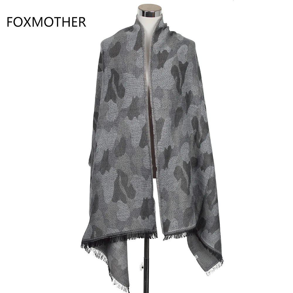 FOXMOTHER роскошный бренд зима мода кашемир камуфляжное одеяло шарф пашмины для женщин мужские