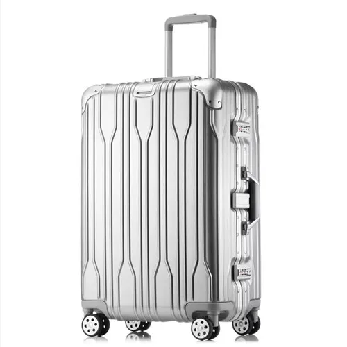 Silver KLQDZMS 20/24/26/29 дюймов Алюминий рамка чемодан на колёсиках жесткой стороной пк багаж на ролликах для мужчин кабина чемодан - Цвет: Silver
