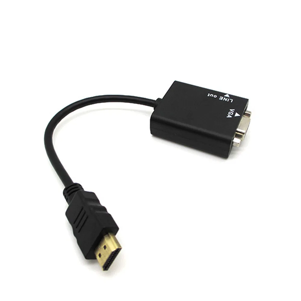 Новинка 1080P HDMI штекер VGA разъем Аудио Видео AV TV HD ТВ конвертер адаптер кабель 0 2