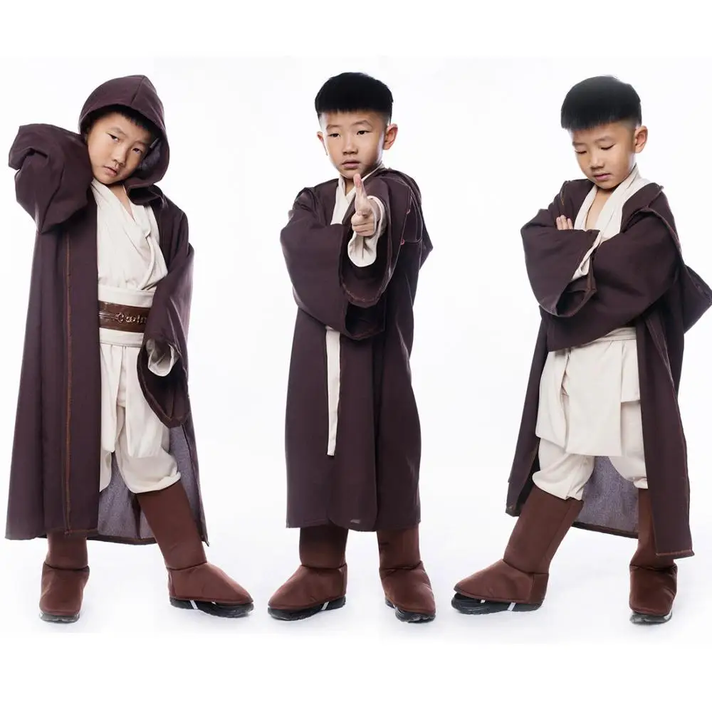 Обувь для мальчиков Делюкс кинозвезда Star Jedi воин косплэй костюм Оби-костюм