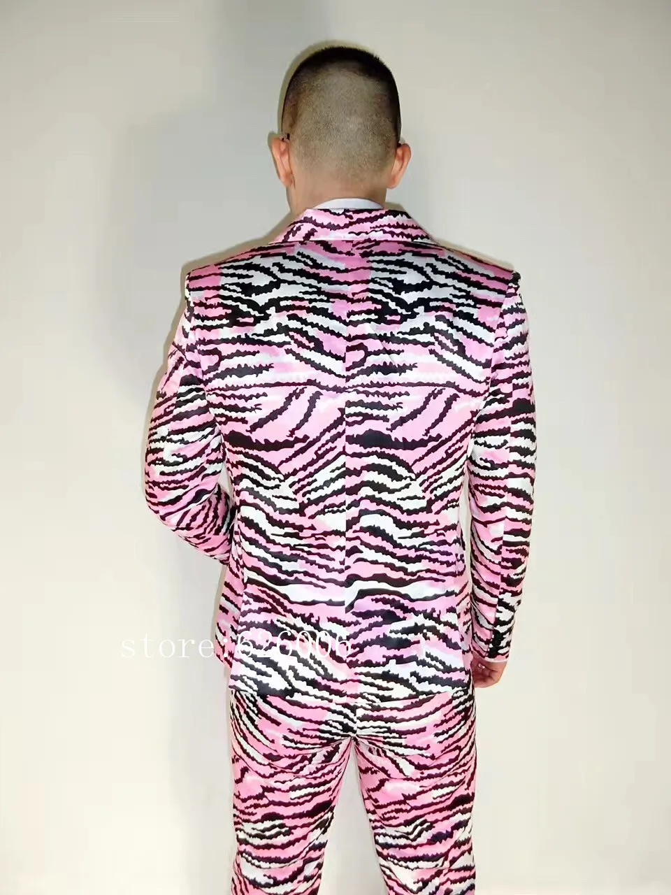 Индивидуальный мужской модный пиджак с принтом зебры костюмы для ночного клуба DJ