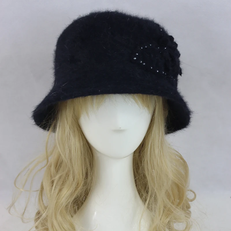 Новые Прибыл женщины повседневная твердые ангора мех теплую шапку Красивый